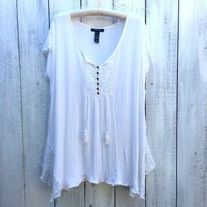 Style & Co White Bo Ho Top
